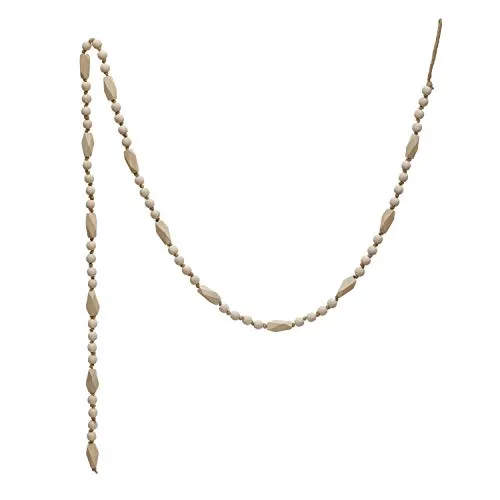 Creative Co-Op Paulownia Wood Bead Garland