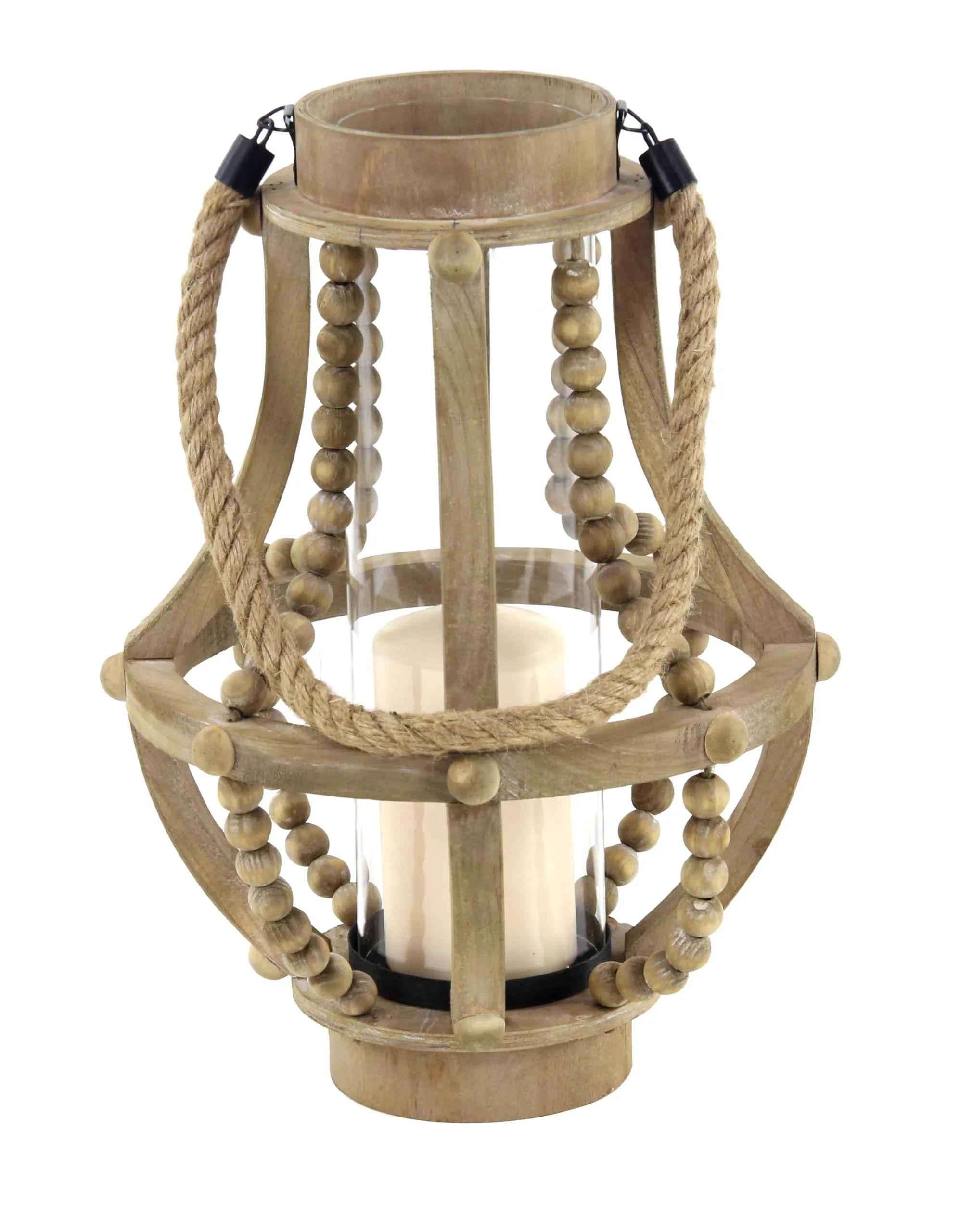 Deco 79 Wooden Lantern Set
