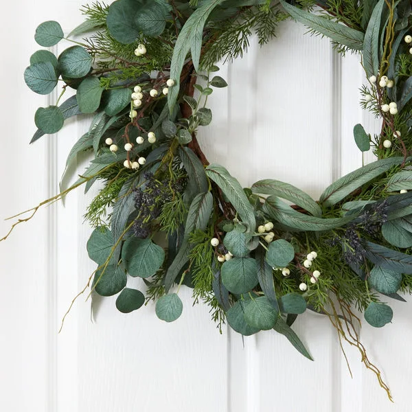 Nearly Natural Eucalyptus Wreath image 3